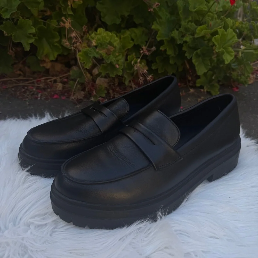 Quince Italian Leather Lug Sole Loafers